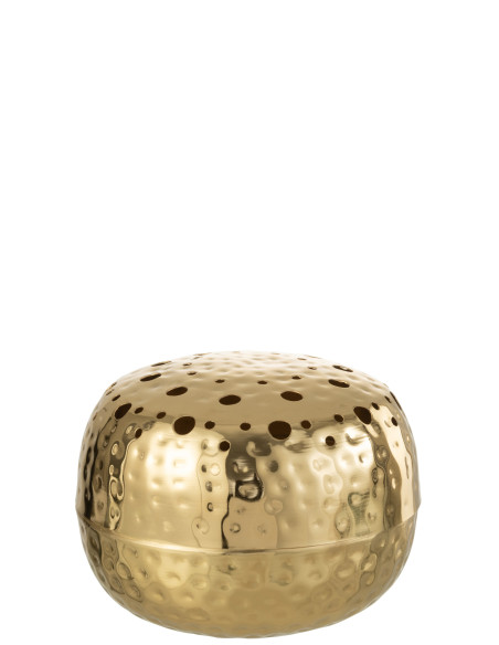 Vase boule avec trous en métal doré grandJ-Line
