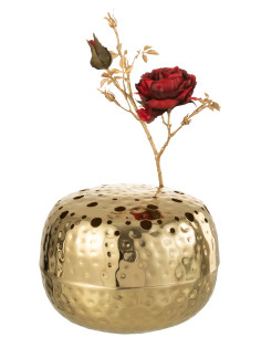 Vase boule avec trous en métal doré grandJ-Line 2