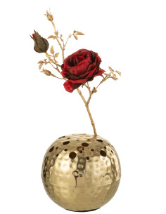 Vase boule avec trous en métal doré petitJ-Line 2