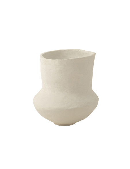 Pot en papier mâché blanc archaïqueJ-Line Pot en papier mâché blanc archaïqueJ-Line