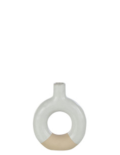 Vase Cercle Porcelaine Blanc/Beige PetitJ-Line