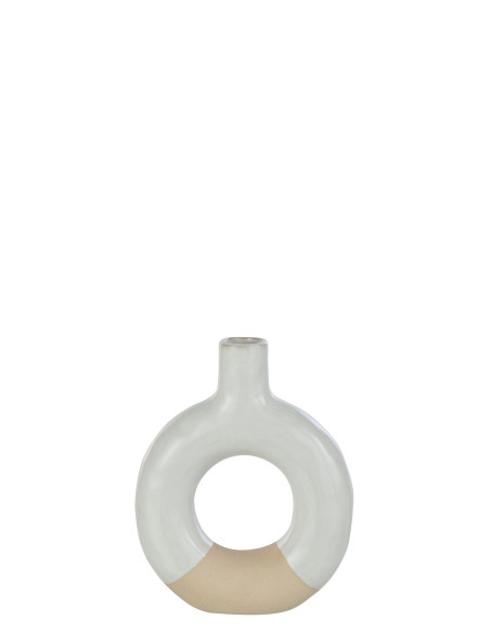 Vase Cercle Porcelaine Blanc/Beige PetitJ-Line