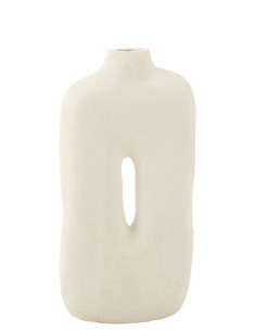 Pot Carré en Papier Mâché BlancJ-Line