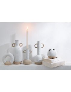 Vase Cercle Porcelaine Blanc/Beige PetitJ-Line 2