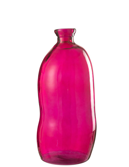 Vase en verre ovale fuchsiaJ-Line Vase en verre ovale fuchsiaJ-Line