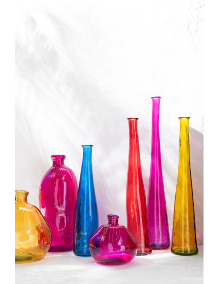 Vase en verre ovale fuchsiaJ-Line Vase en verre ovale fuchsiaJ-Line