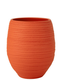POT DE FLEURS FIESTA EN CÉRAMIQUE ORANGE GRANDJ-Line