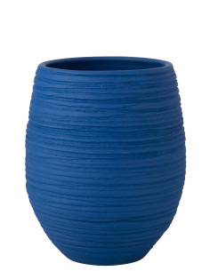 POT DE FLEURS FIESTA CÉRAMIQUE BLEU GRANDJ-Line