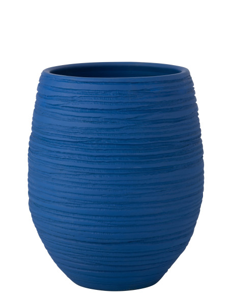 POT DE FLEURS FIESTA CÉRAMIQUE BLEU GRANDJ-Line