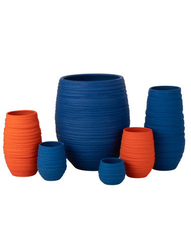 POT DE FLEURS FIESTA CÉRAMIQUE BLEU GRANDJ-Line