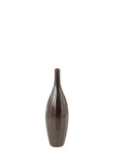 Vase Bouteille Terre Brillante Marron PetitJ-Line
