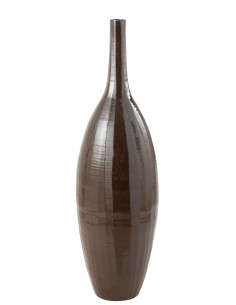 Vase Bouteille Terre Brillante Marron LargeJ-Line