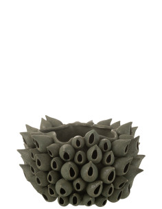 Pot de fleur Anémone Bas Gris PorcelaineJ-Line