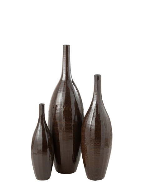 Vase Bouteille Terre Brillante Marron LargeJ-Line Vase Bouteille Terre Brillante Marron LargeJ-Line