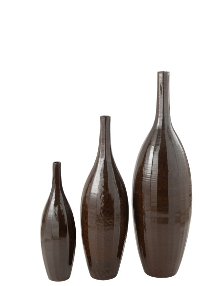Vase Bouteille Terre Brillante Marron LargeJ-Line Vase Bouteille Terre Brillante Marron LargeJ-Line