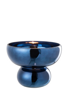 Bol en verre à pied arrondi bleuJ-Line