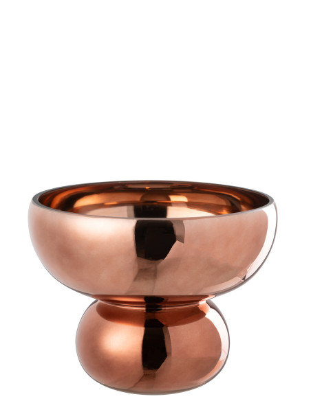 Bol en verre brun à pied arrondiJ-Line Bol en verre brun à pied arrondiJ-Line