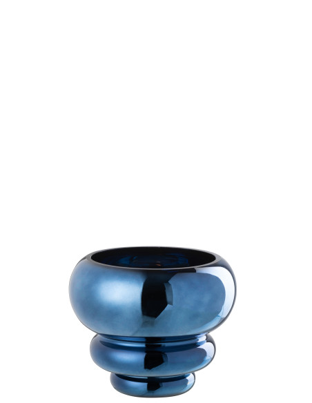 Porte-bougie/vase en verre bleu JuliaJ-Line