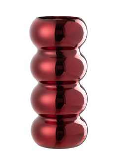 Vase Chenille Verre Rouge FoncéJ-Line