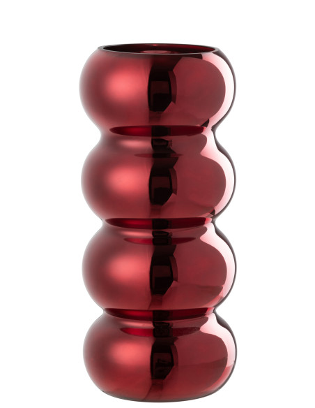 Vase Chenille Verre Rouge FoncéJ-Line Vase Chenille Verre Rouge FoncéJ-Line