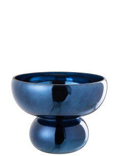 Bol en verre à pied arrondi bleuJ-Line 2
