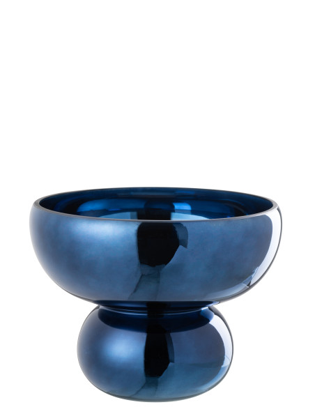 Bol en verre à pied arrondi bleuJ-Line