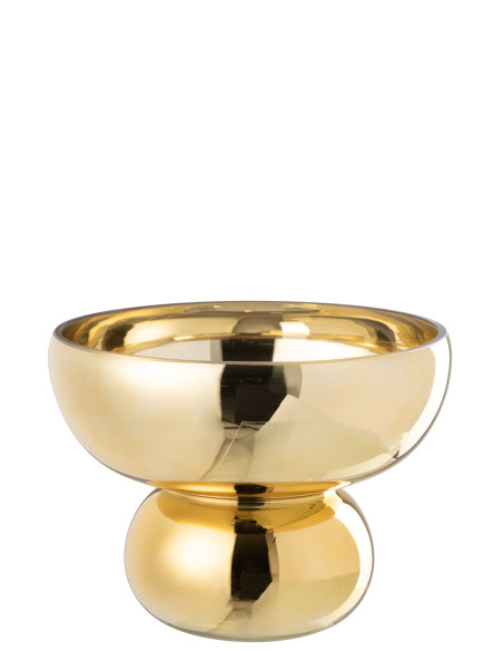 Bol en verre à pied arrondi doréJ-Line Bol en verre à pied arrondi doréJ-Line