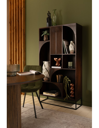 Bol en verre brun à pied arrondiJ-Line