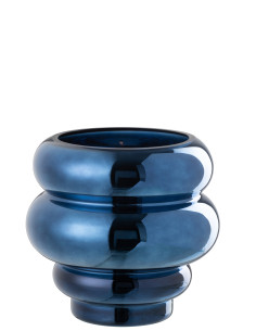 Porte-bougie/vase Cléa en verre bleu.J-Line 2