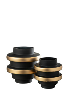 Vase en verre noir/or Kyle grandJ-Line 2