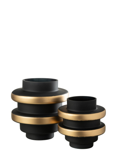 Vase en verre noir/or Kyle grandJ-Line