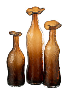 Vase en verre marron grand en fleursJ-Line 2