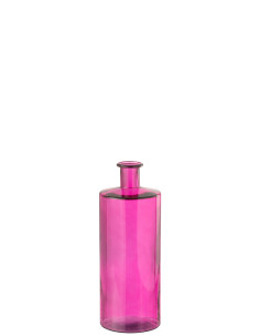 Vase Bouteille Verre Rose MoyenJ-Line