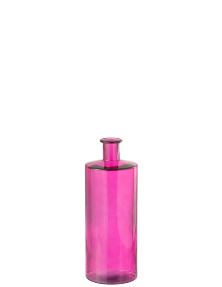 Vase Bouteille Verre Rose MoyenJ-Line