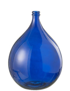 Vase Lisbonne en verre bleu grandJ-Line