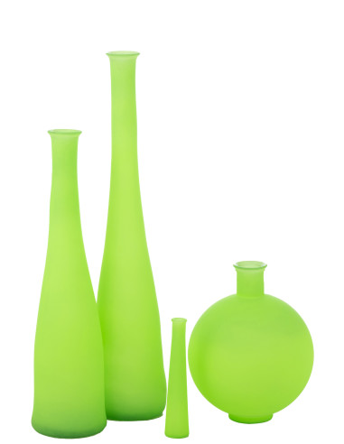 Vase Bouteille Verre Néon Vert GrandJ-Line