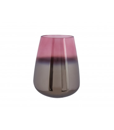 Vase Oiled verre rose 18cm