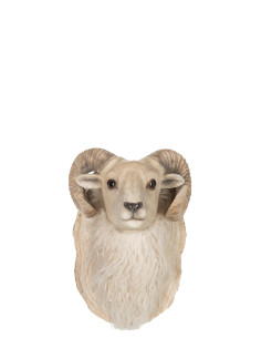 Tête de chèvre suspendue en poly beige petitJ-Line