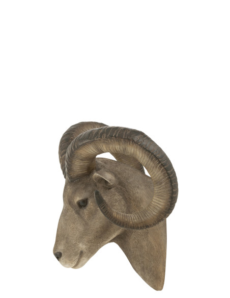 Tête de chèvre poly grisJ-Line