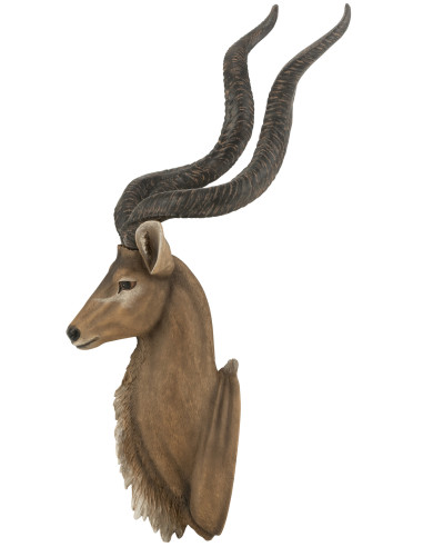 Tête d'antilope poly marronJ-Line