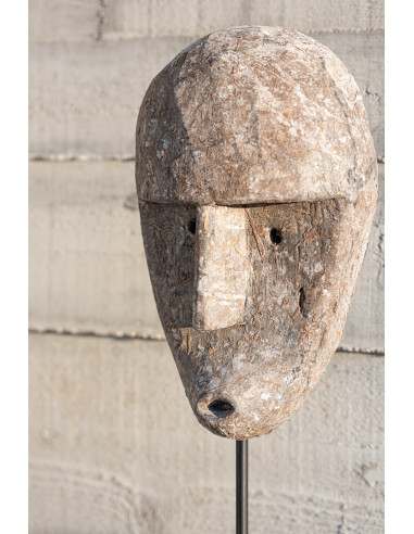 Figure Abstraite Mur ou Broche en Bois d'Albasia GrisJ-Line