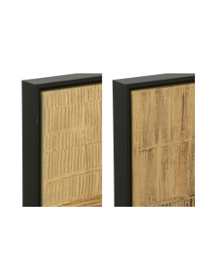 Peinture Rayure Bois/Toile Noir/Or Assortiment De DeuxJ-Line 2