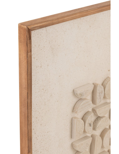 Décoration murale en bois de pin/canvas blanc JoshJ-Line