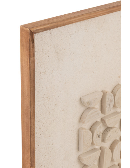 Décoration murale en bois de pin/canvas blanc JoshJ-Line