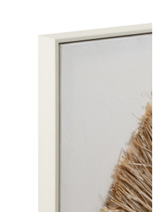 Décoration murale Ibiza Cercle Toile/Peinture Crème/Blanc GrandJ-Line 2