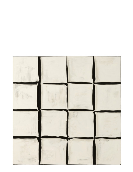 Peinture Carré Acrylique/Toile Blanc/NoirJ-Line