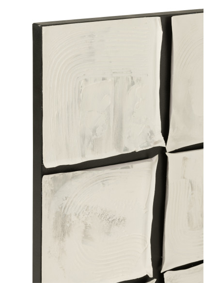 Peinture Carré Acrylique/Toile Blanc/NoirJ-Line