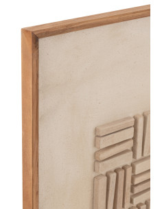Décoration murale en pin John bois/toile blancheJ-Line 2