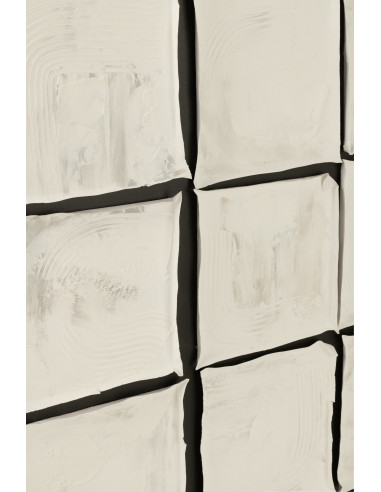 Peinture Carré Acrylique/Toile Blanc/NoirJ-Line