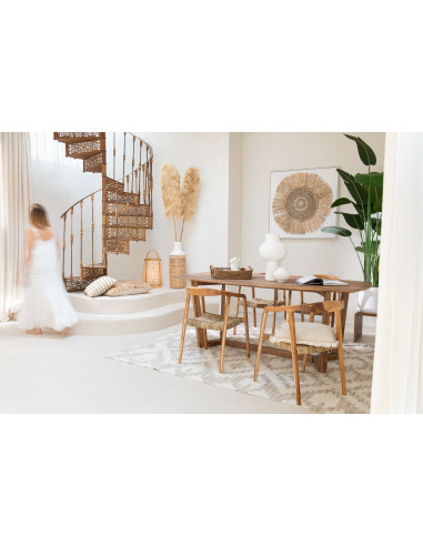 Décoration murale Ibiza Cercle Toile/Peinture Crème/Blanc GrandJ-Line